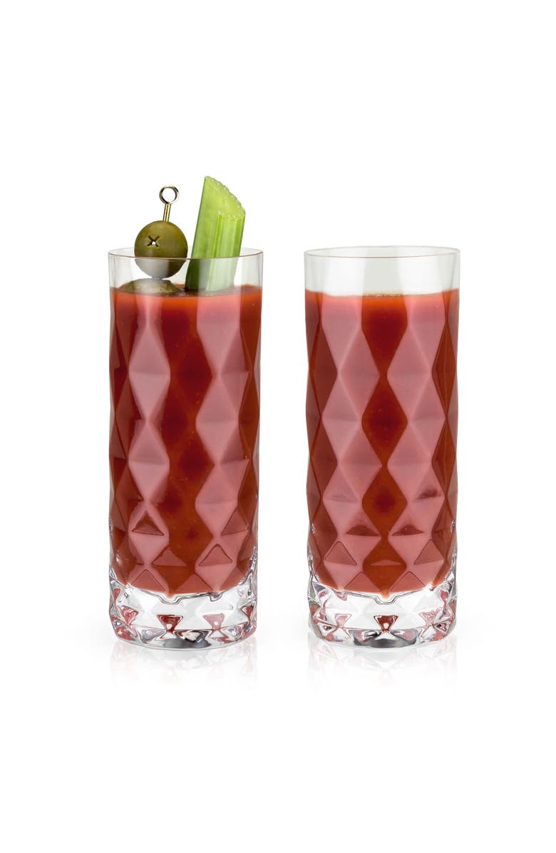 Viski Gem Crystal Highball Glasses Set of 2, Alternate, color, Clear