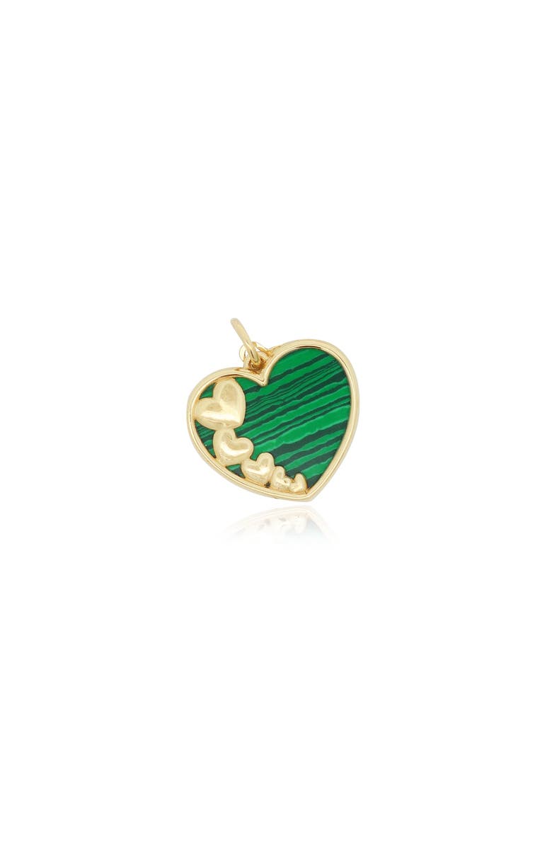 The Lovery Fine Jewelry Malachite Heart Overlay Charm, Alternate, color, Malachite