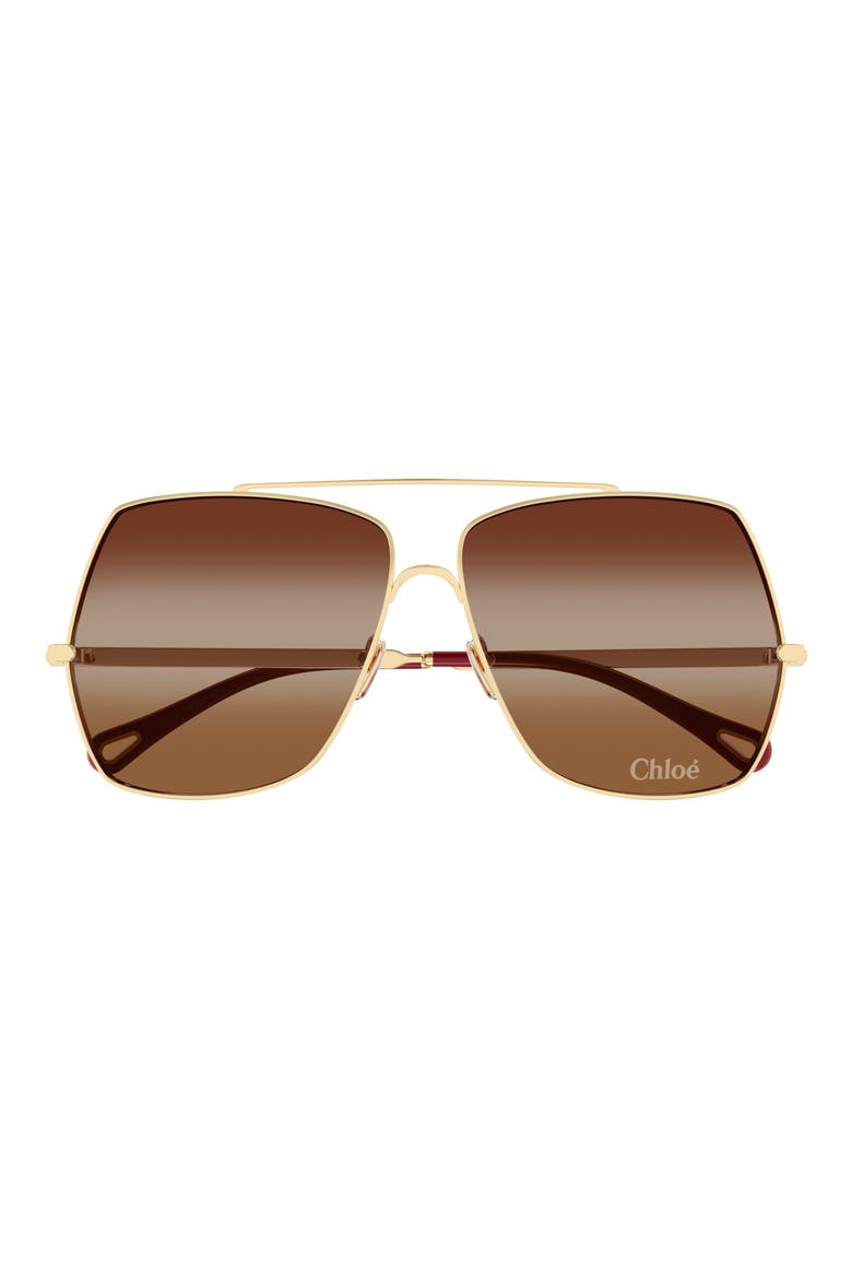 62mm Gradient Square Sunglasses, Main, color, GOLD 1