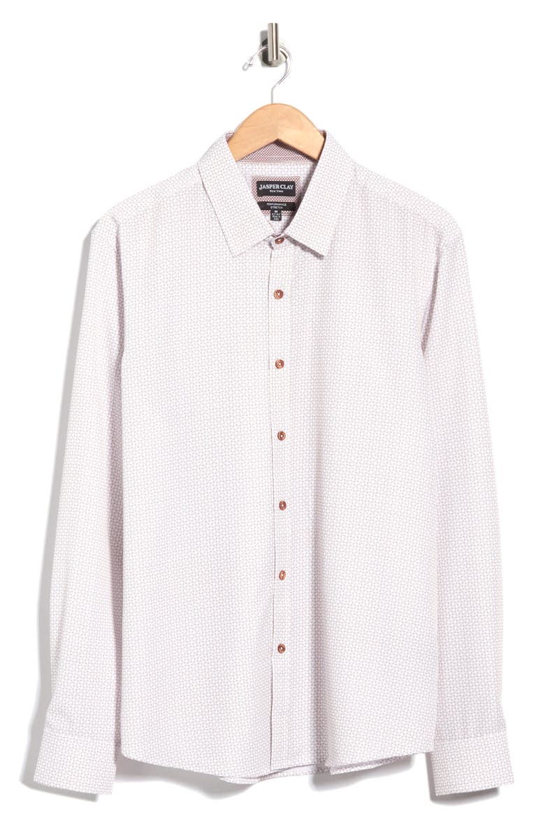 Printed Performance Long Sleeve Shirt, Alternate, color, WHITE