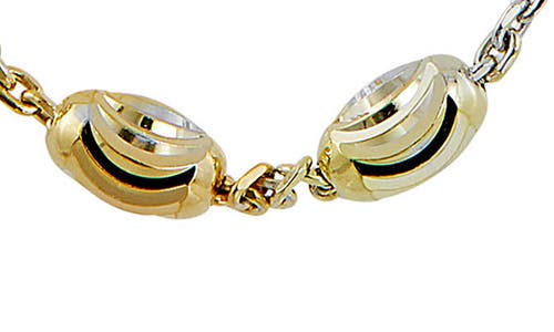 Savvy Cie Jewels Tri Color Bead Station Chain Necklace In Multi