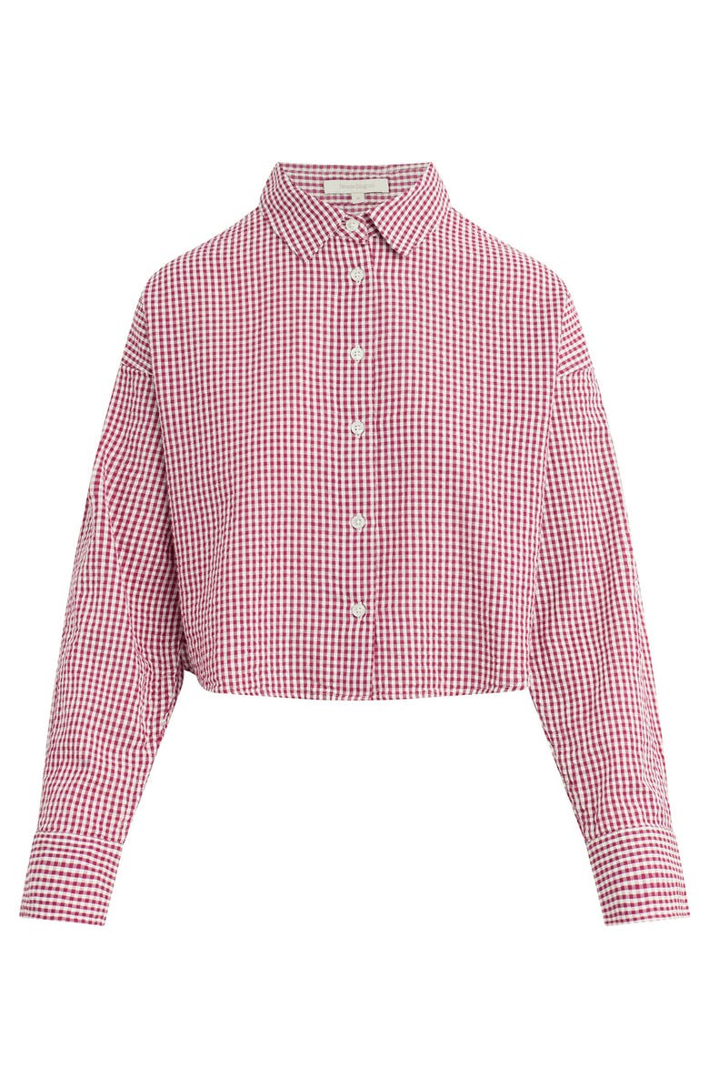 Favorite Daughter Crop Cotton Gingham Button-Up Shirt, Alternate, color,