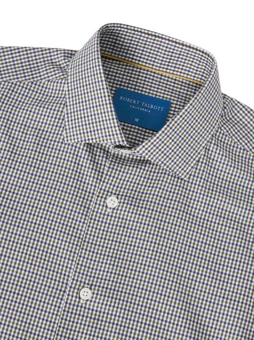 Robert Talbott Reynolds Ultra Light Weight Brushed Check Shirt In Gray