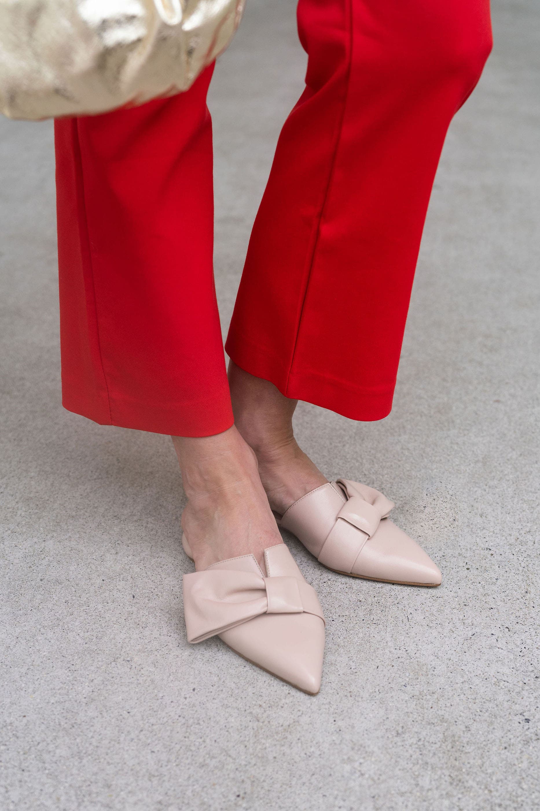 Ana Pointy Toe Mule with Bow, Alternate, color, Blush