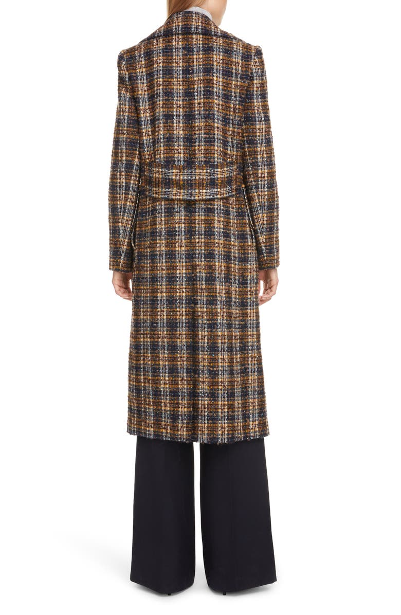 Victoria Beckham Double Breasted Summer Weight Tweed Coat, Alternate, color, 
