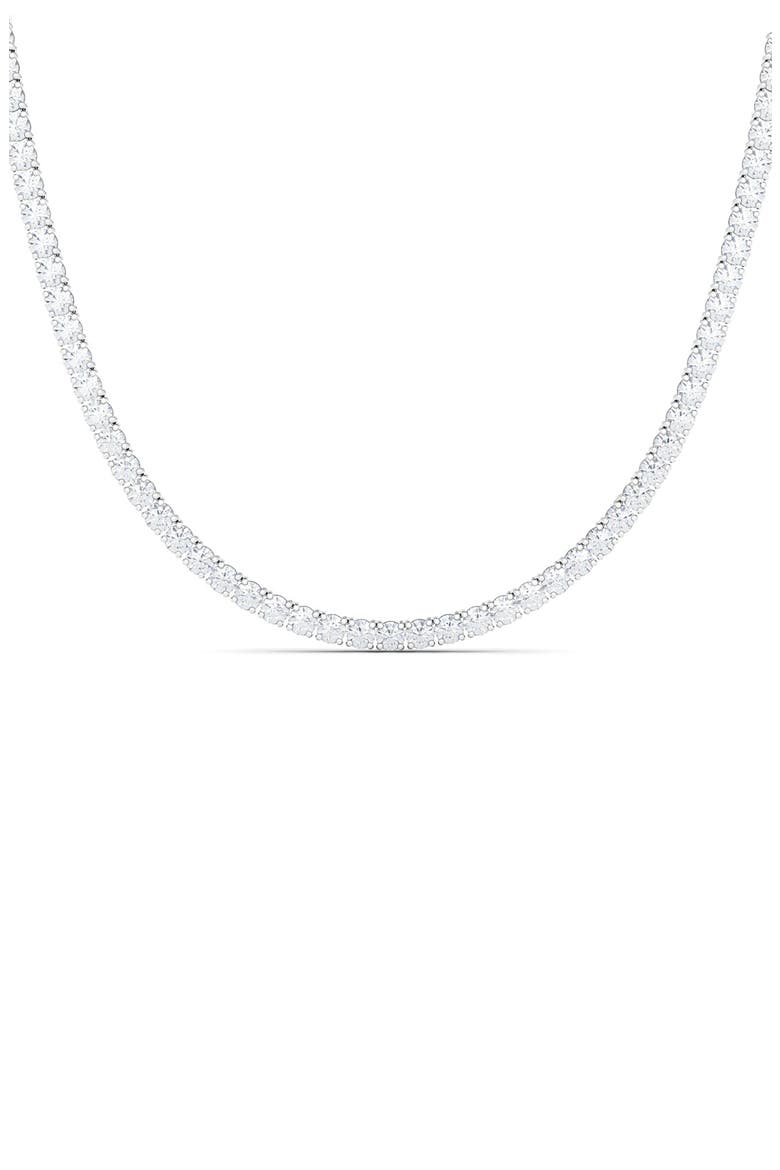 Lab Created Diamond Tennis Necklace, Main, color, 18K WHITE GOLD