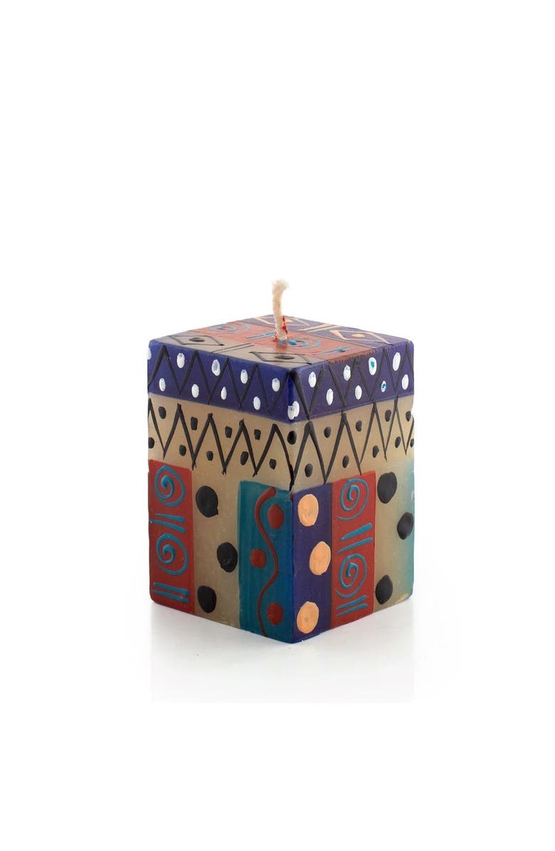 Thumbprint Artifacts African Sky Painted Cube Candle, Main, color, African Sky - 2X2x3"