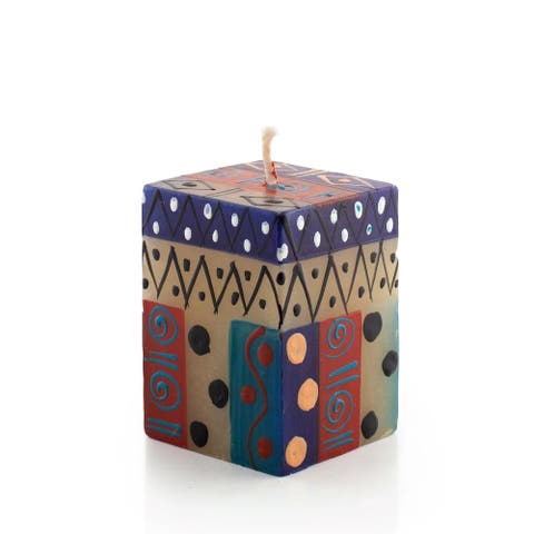African Sky Painted Cube Candle