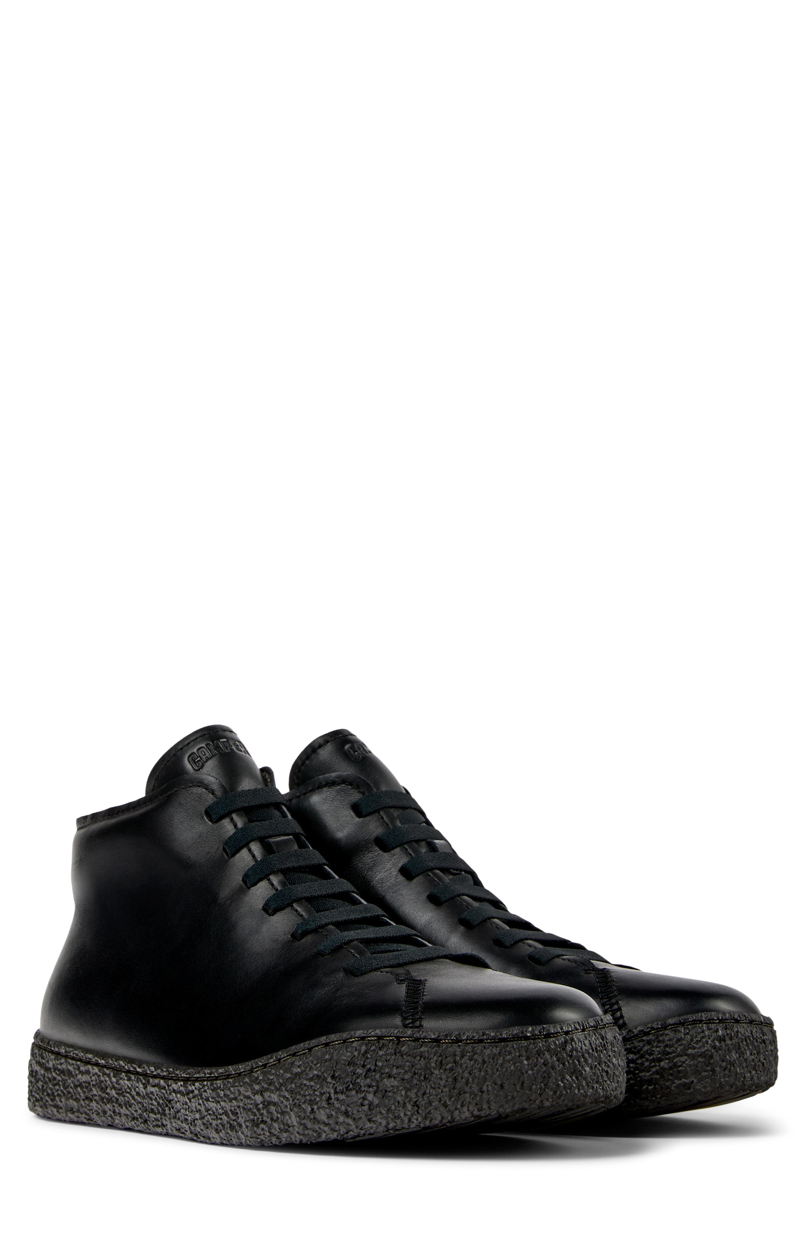 Peu Terreno Leather Ankle Boot, Main, color, BLACK