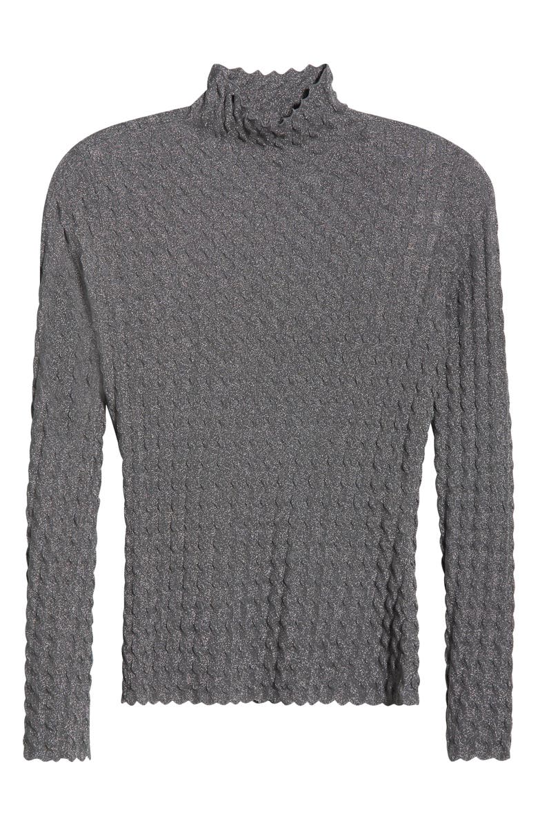 Emporio Armani Metallic Mock Neck Sweater, Alternate, color, Silver