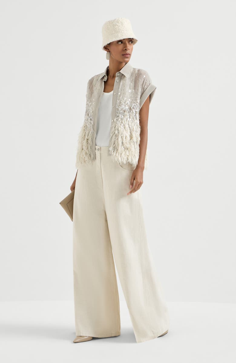 Brunello Cucinelli Dazzling dégradé shirt, Alternate, color, Silver