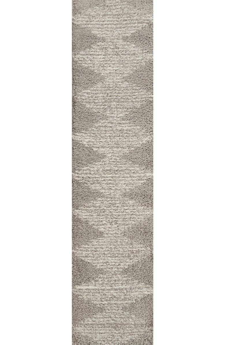 JONATHAN Y Elm Diamond Stripe Geometric Shag Area Rug, Alternate, color, Gray/Ivory
