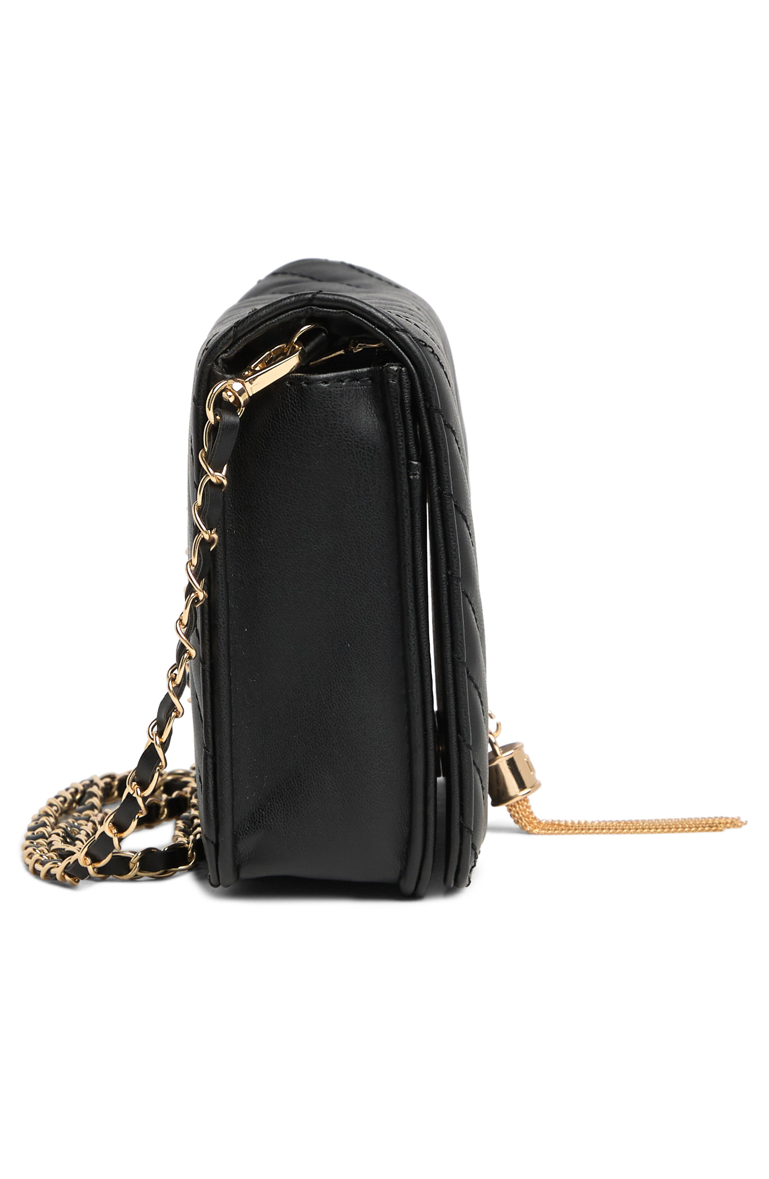 Badgley Mischka Collection Chevron Quilted Crossbody Bag, Alternate, color, 