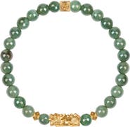 Karma and Luck Women's Jade Gold Plated Dragon Charm Feng Shui Bracelet - Untamed Spirit