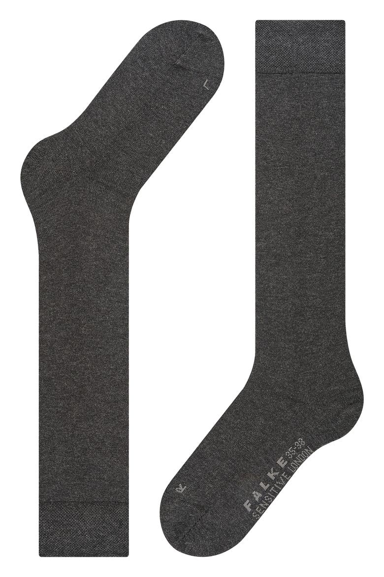 Sensitive London Cotton Blend Knee High Socks, Alternate, color, ANTHRA MELANGE