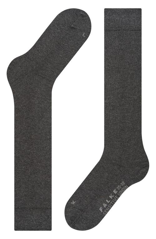 Falke Sensitive London Cotton Blend Knee High Socks In Anthra Melange