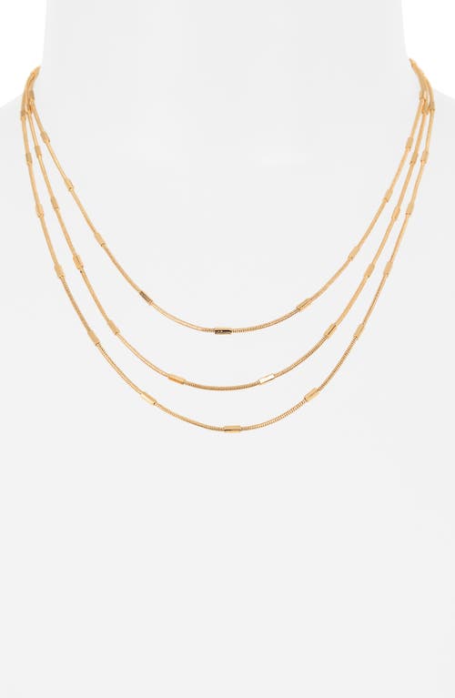 Nordstrom Rack Triple Layer Bar Chain Necklace In Gold