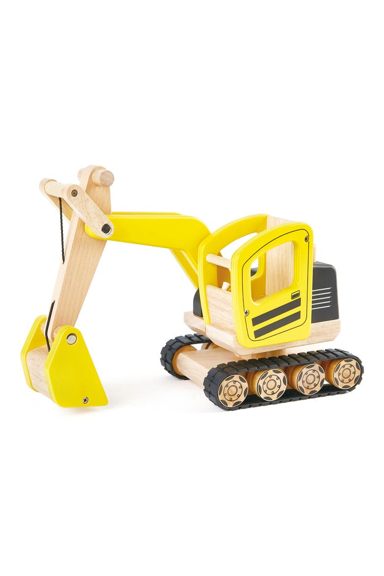Wood Toy Digger, Main, color, YELLOW