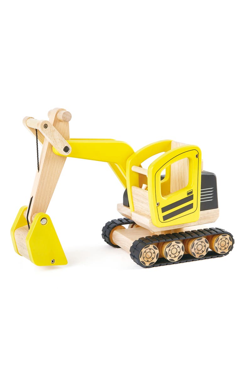 Pintoy Wood Toy Digger, Main, color, Yellow