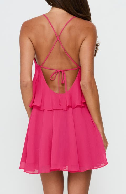 Big Picture Chiffon Babydoll Minidress