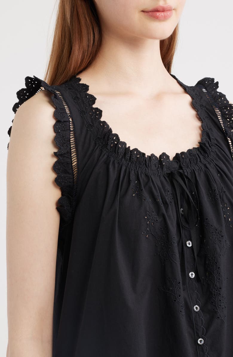 DÔEN Nessie Eyelet Organic Cotton Shift Minidress, Alternate, color,