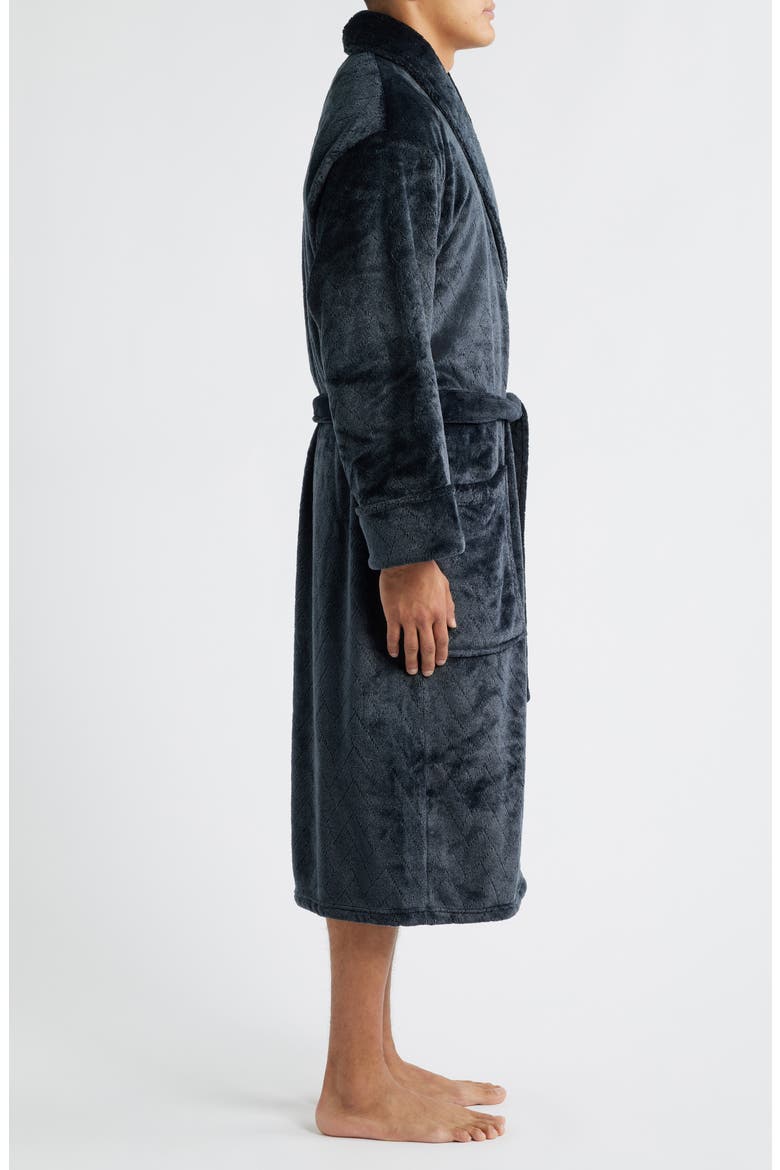 Diamond Jacquard Robe, Alternate, color, BLACK