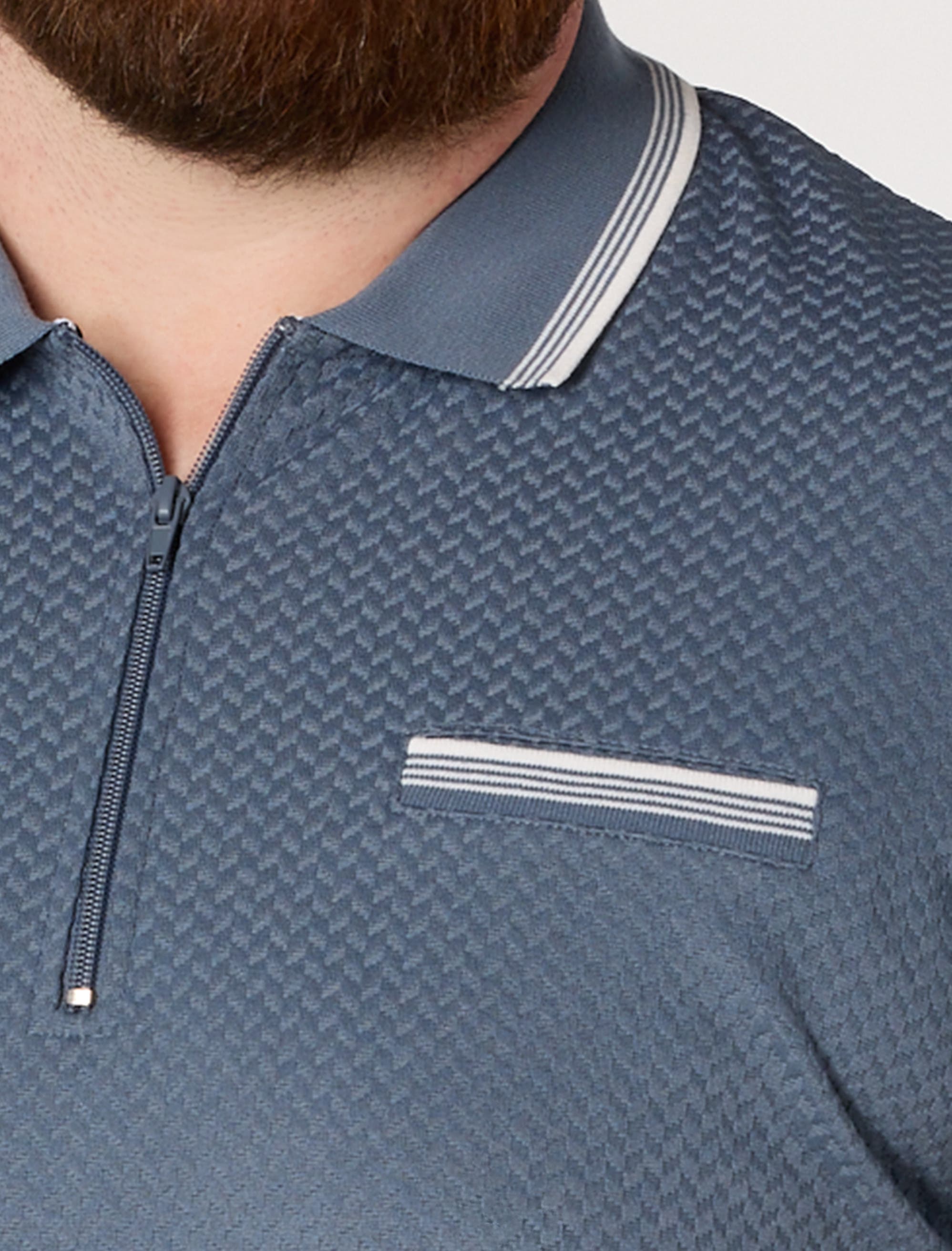 Big & Tall Striped Zip-Placket Polo Shirt (Men) | Nordstrom