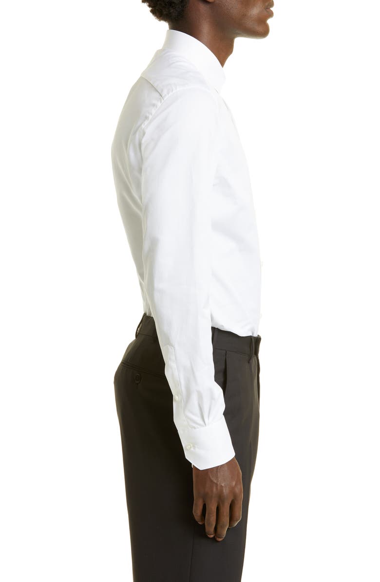 ZEGNA Microstripe Trecapi Cotton Button-Up Shirt, Alternate, color, White