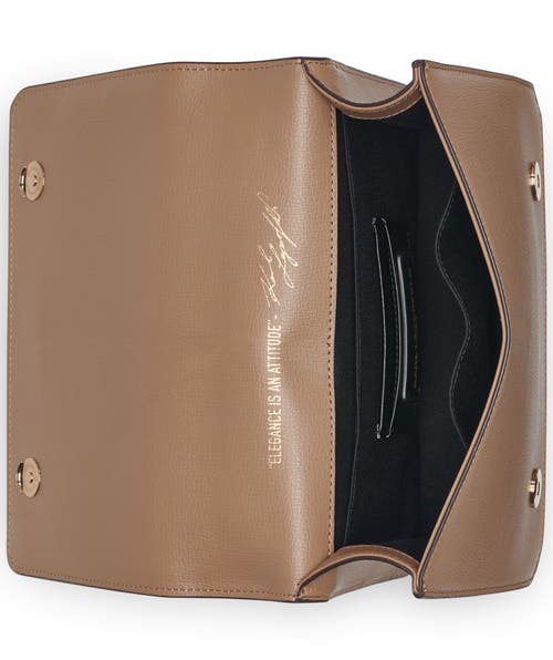 Karl Lagerfeld Paris Simone Front Flap Crossbody In Brown