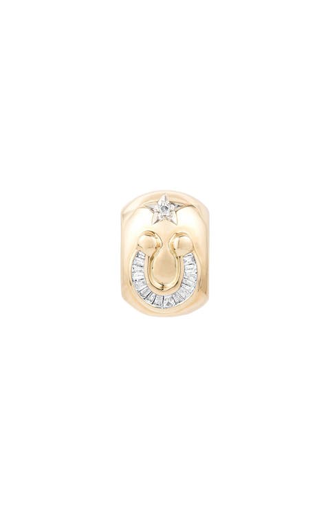 Horseshoe Diamond Lucky Big Bead Charm