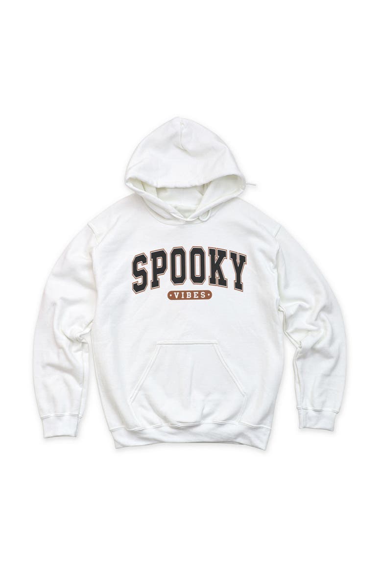 Varsity Spooky Vibes Hoodie, Alternate, color, White