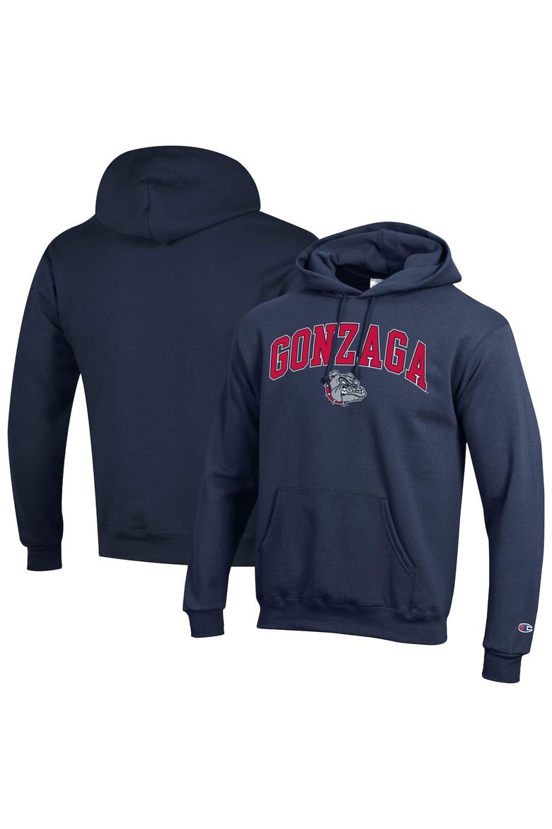 Men's Champion  Navy Gonzaga Bulldogs Arched Logo Fleece Pullover Hoodie, Main, color, Navy