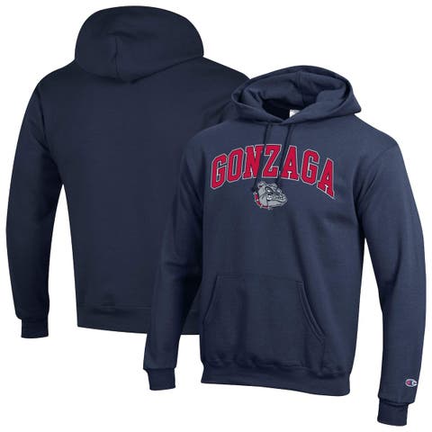 Men's Champion  Navy Gonzaga Bulldogs Arched Logo Fleece Pullover Hoodie
