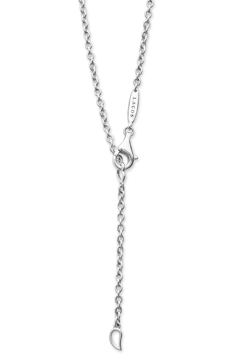 Caviar Lux Ring Pendant Necklace, Alternate, color, STERLING SILVER