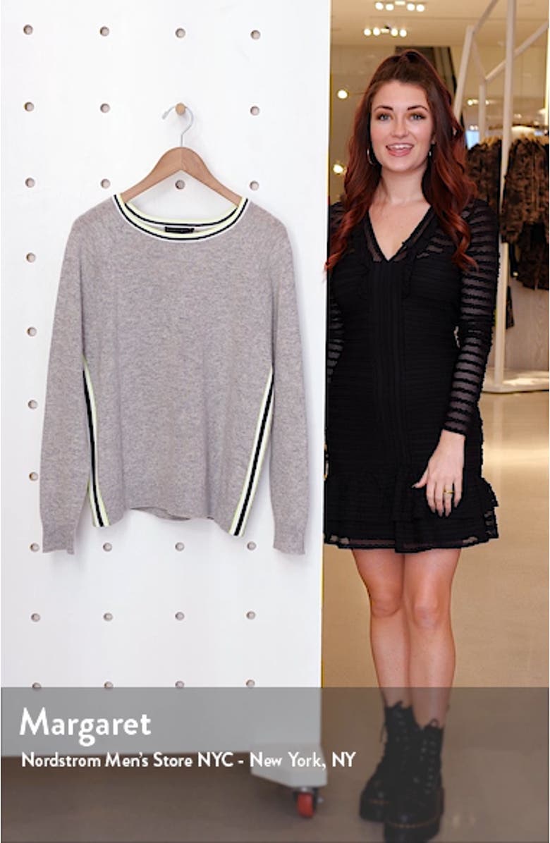 Moira Side Stripe Cashmere Blend Sweater, sales video thumbnail