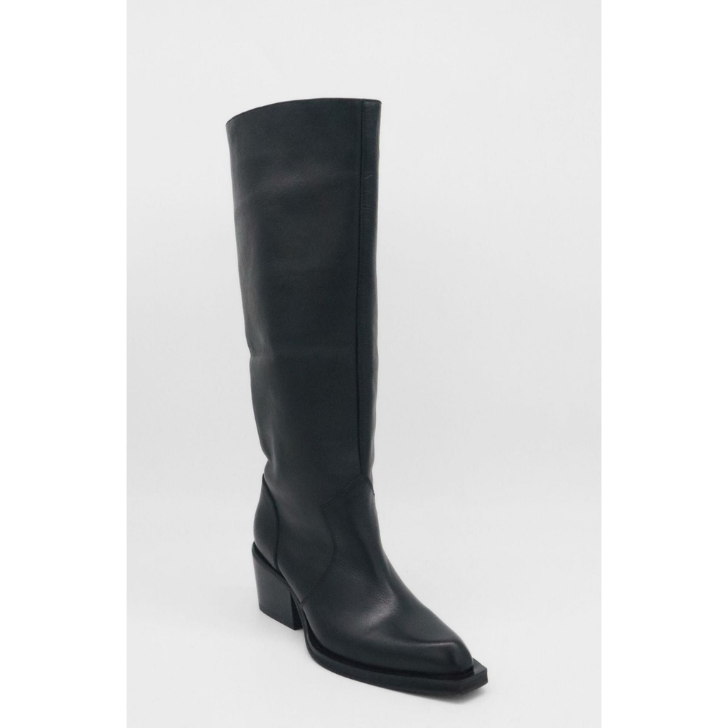 Stivali New York Runaway Knee High Leather Boots In Black