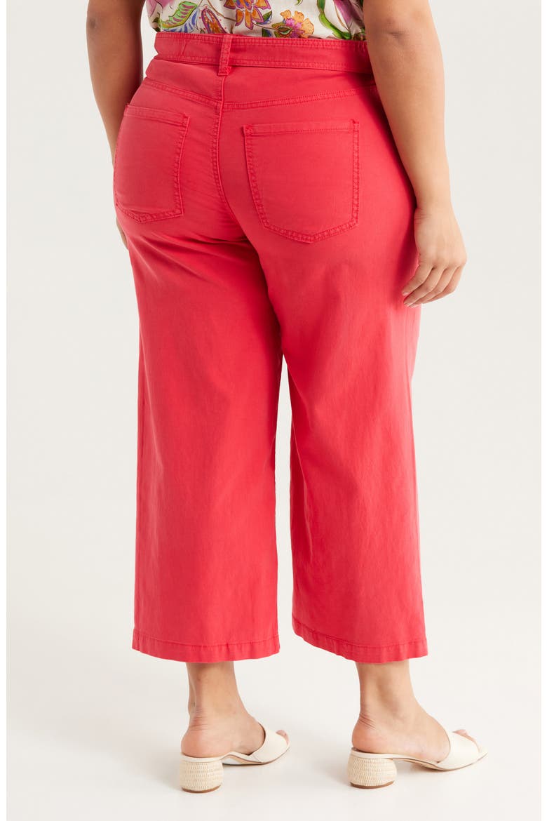 Stride Belted High Waist Crop Wide Leg Twill Pants, Alternate, color, GERANIUM