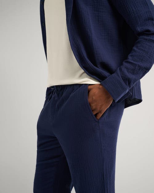 Onia Garment Dye Cotton Drawstring Pant In Blue