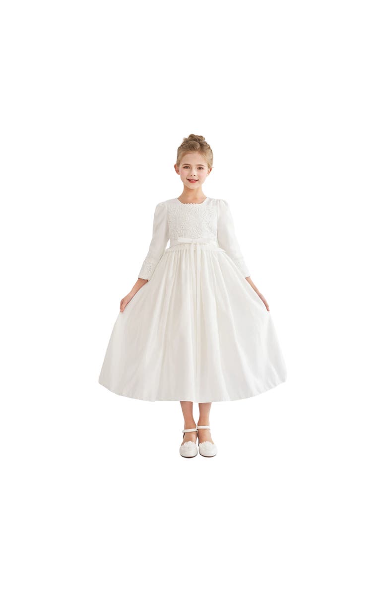 Tulleen Marindel Lace & Tulle Dress, Alternate, color, White