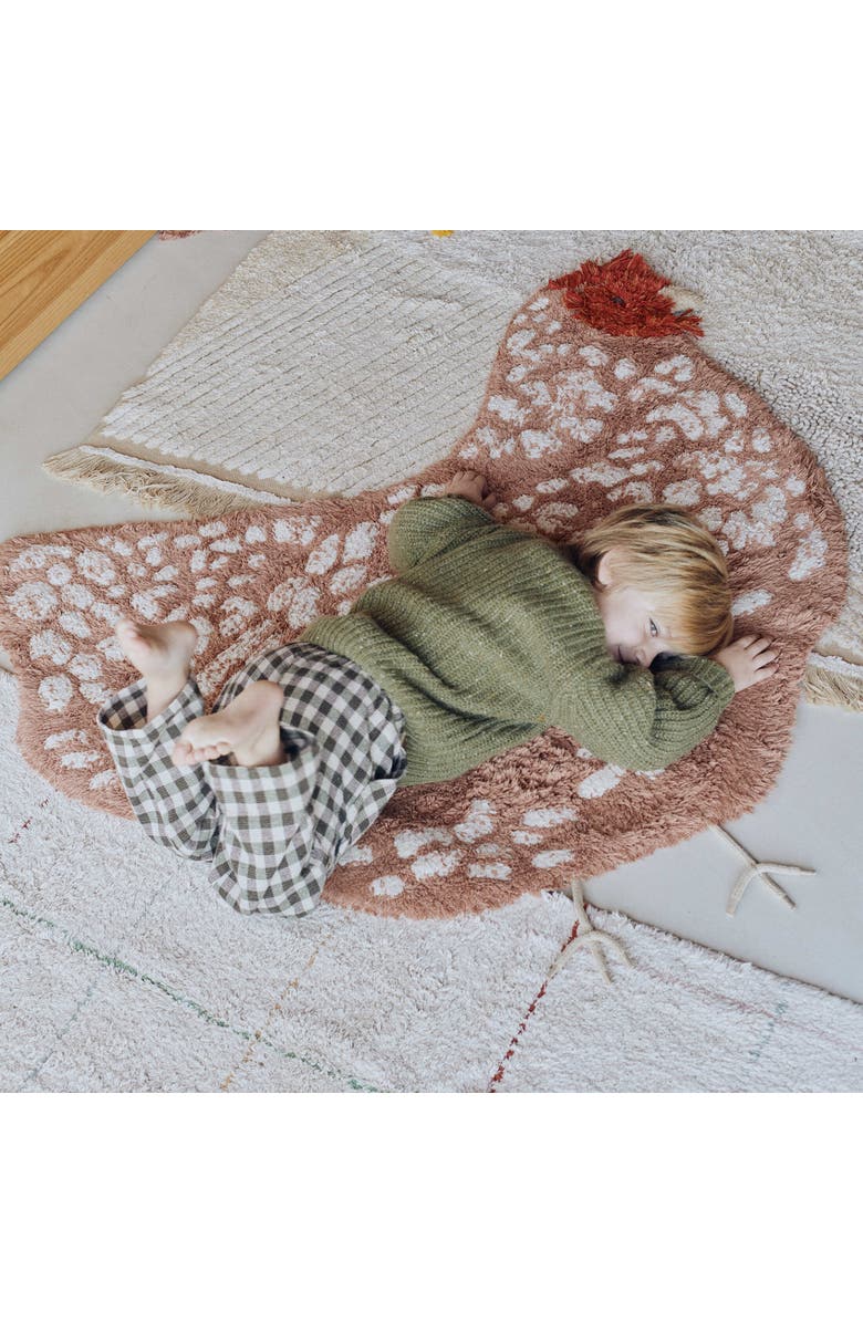 Lorena Canals Washable Rug Chicken, Alternate, color, Brown