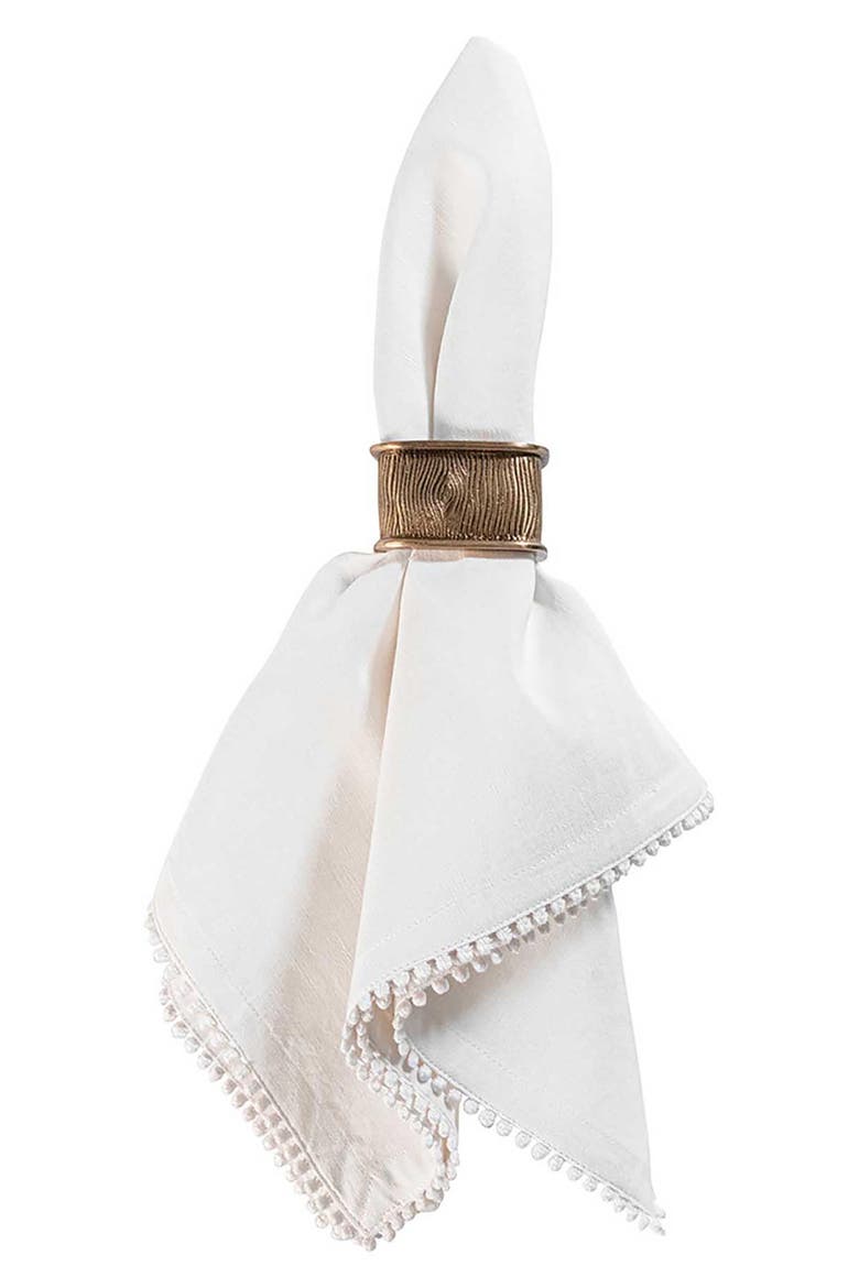 Blenheim Oak Set of 4 Napkin Rings, Alternate, color, BRASS