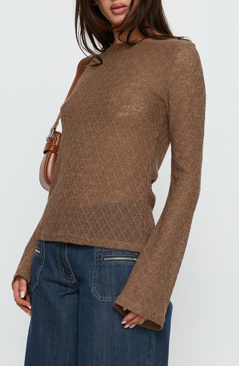 Princess Polly Tuppence Textured Long Sleeve Top, Alternate, color, 