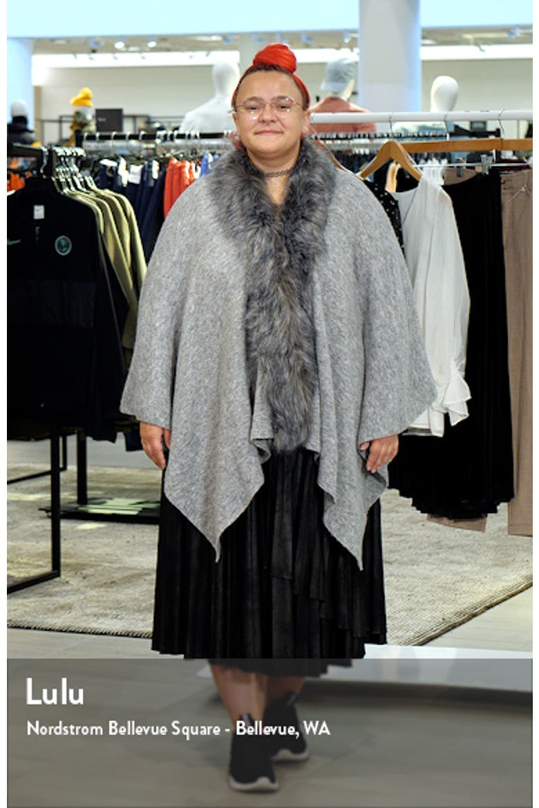 Ruana With Faux Fur Trim video