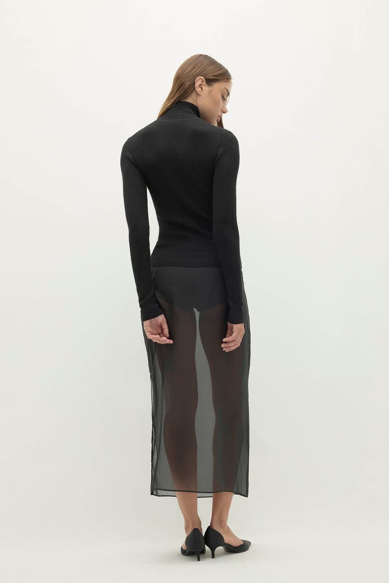 Rumer Fitted Cashmere Turtleneck, Alternate, color, Black