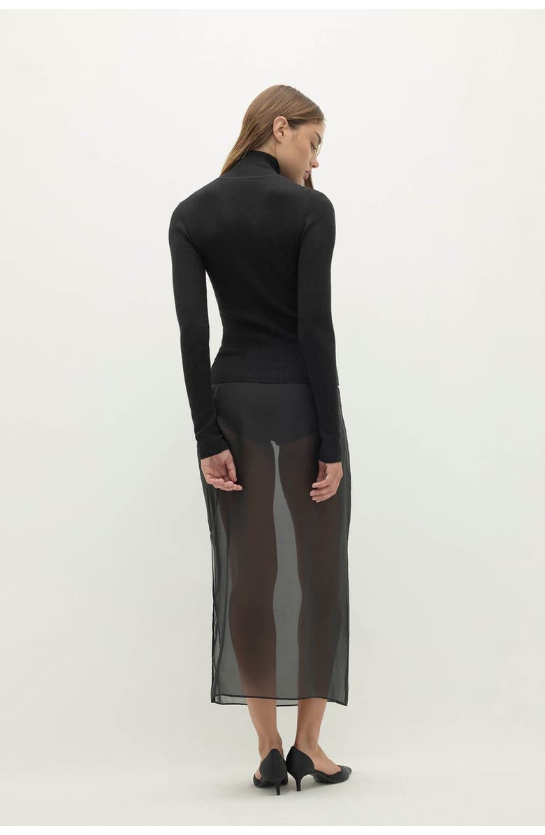 NAKED CASHMERE Rumer Fitted Cashmere Turtleneck, Alternate, color, Black