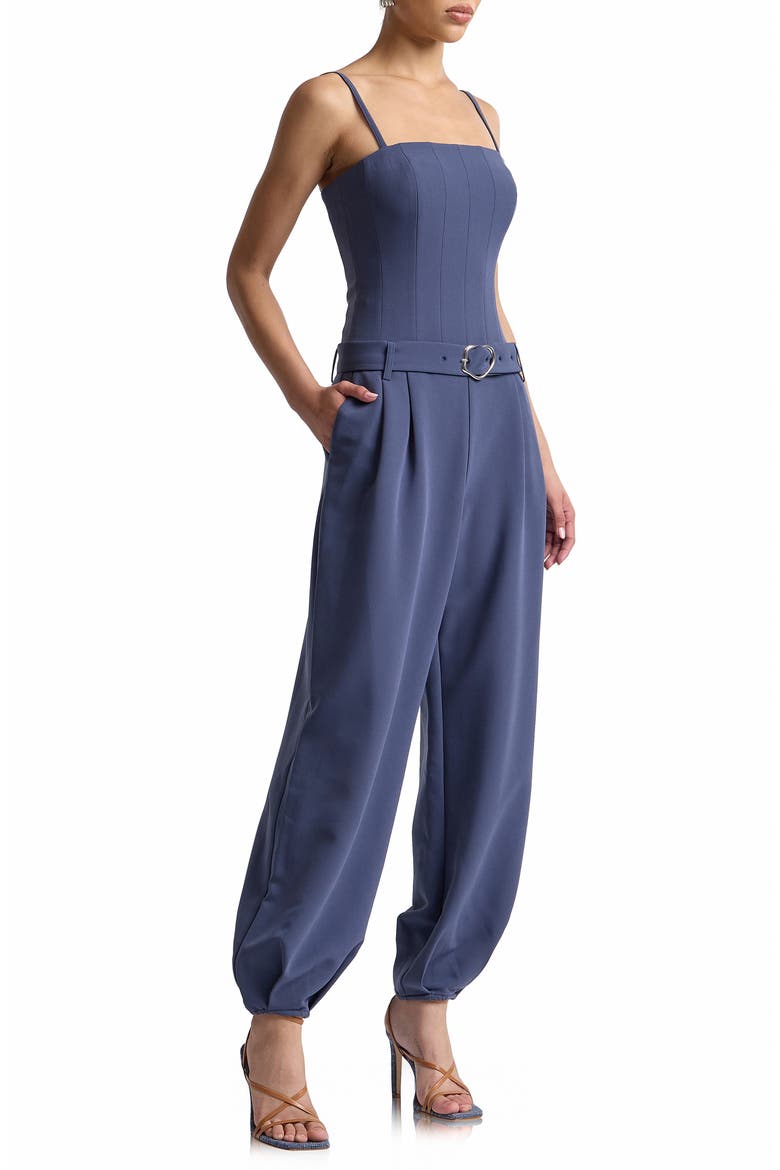 Belted Corset Jumpsuit, Alternate, color, MARINE BLUE