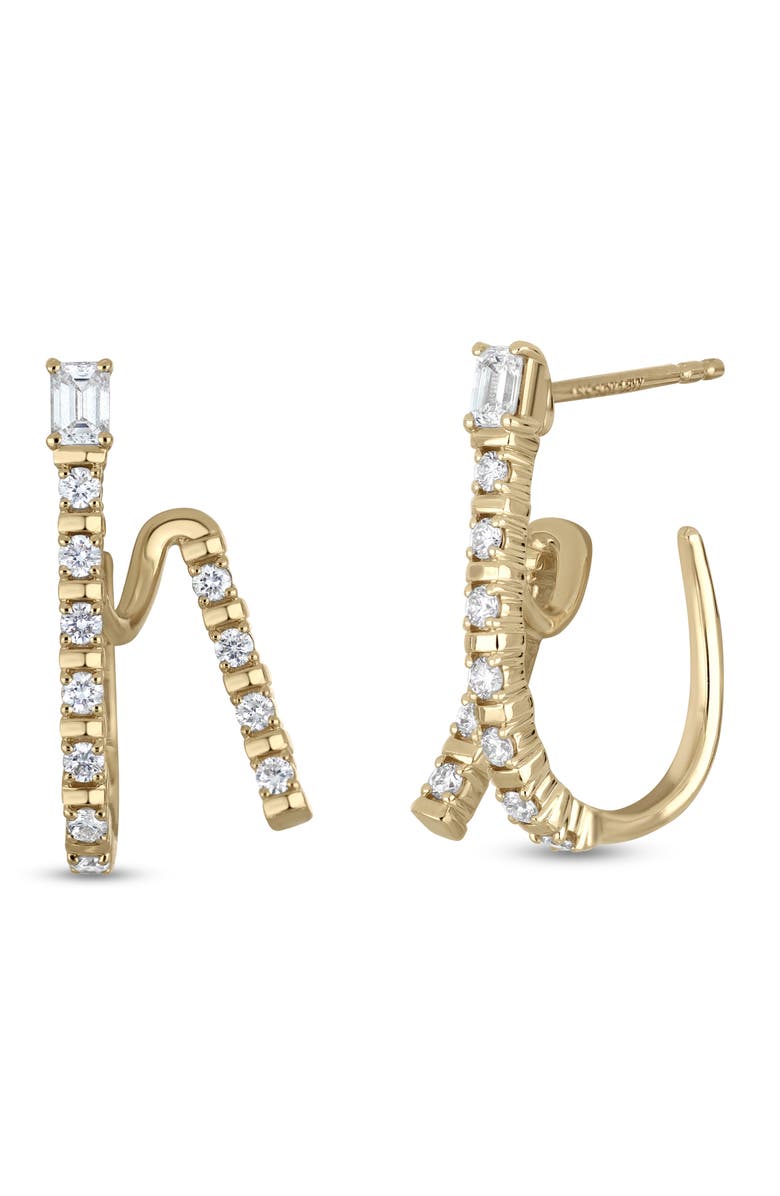 Bony Levy Gatsby 18K Gold Diamond Hoop Earrings, Main, color, 18Ky Gold