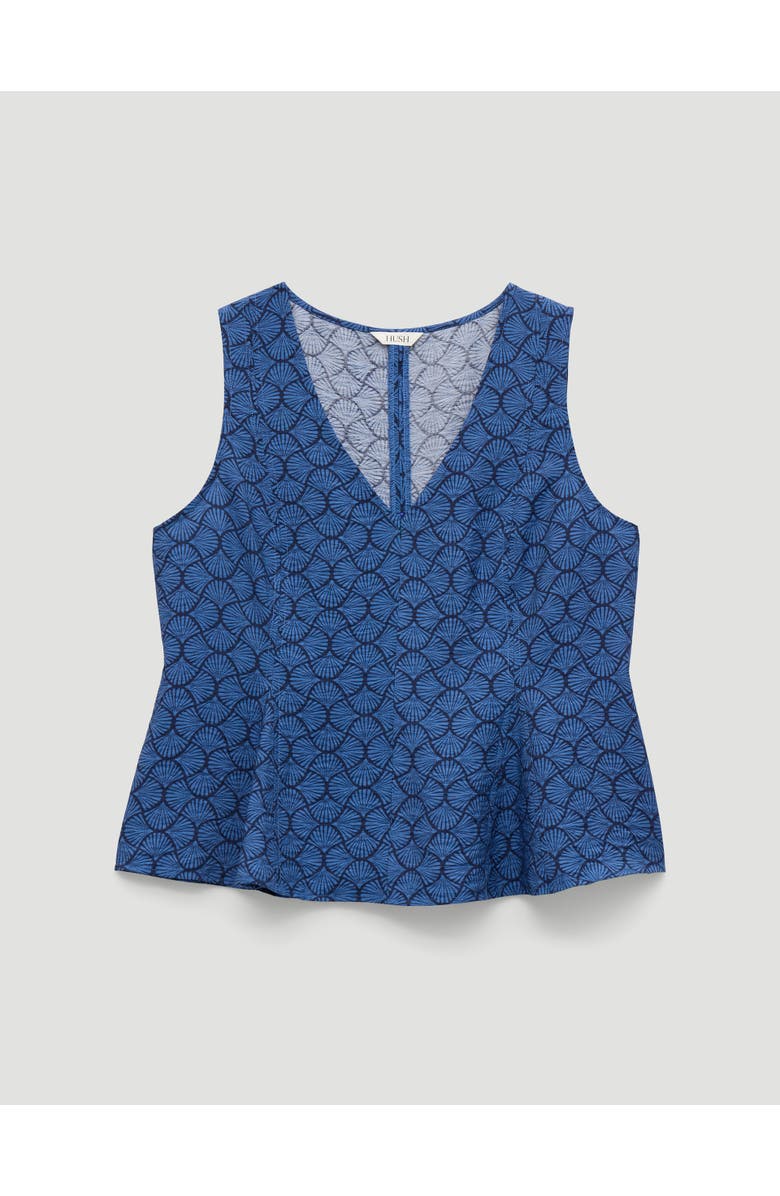 Hush Sybil V-Neck Air Flow Godet Top, Alternate, color, Seashell Navy