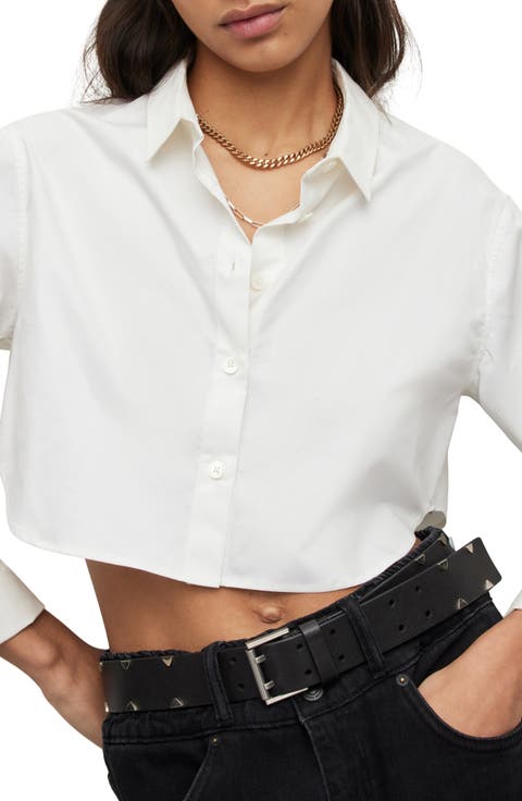 Averie Crop Button-Up Shirt