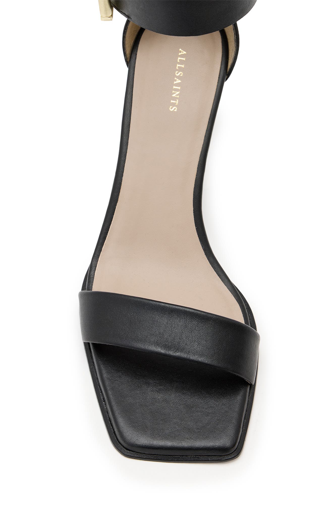 AllSaints Noir Ankle Strap Sandal, Alternate, color, Black